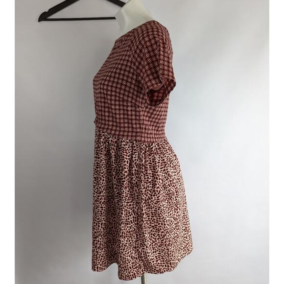 TopShop Printed Peasant Babydoll Short Sleeve Dress Sz 6 - Picture 5 of 8